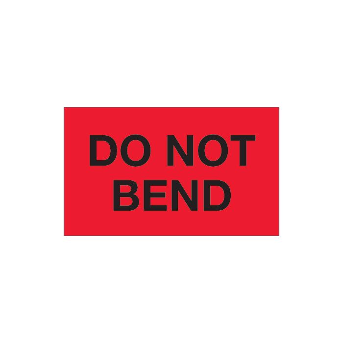3" x 5" - "Do Not Bend" (Fluorescent Red) Labels