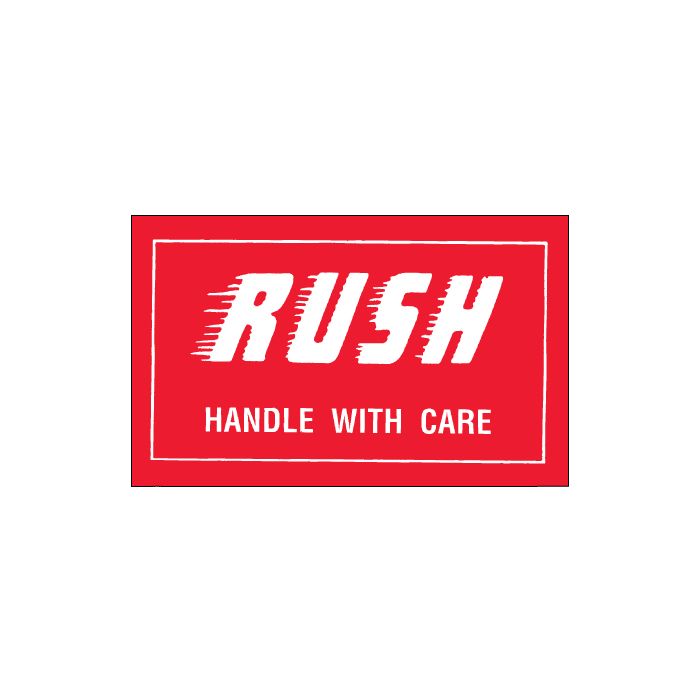 3" x 5" - "Rush - Handle With Care" Labels