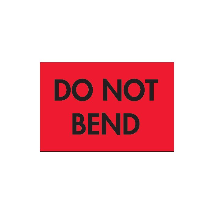 2" x 3" - "Do Not Bend" (Fluorescent Red) Labels