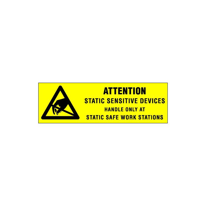 5/8" x 2" - "Attention - Static Sensitive Devices" Labels