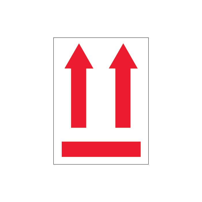 3" x 4" - (two up arrows over red bar) Labels