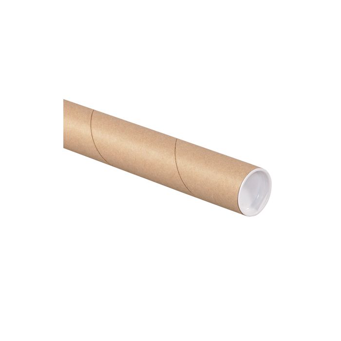 1 1/2" x 20" Kraft Mailing Tubes with Caps