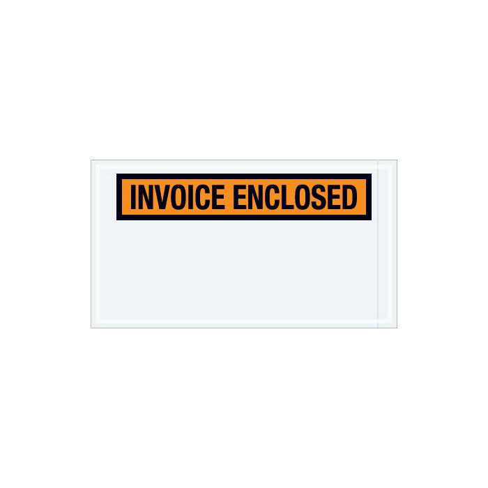 5 1/2" x 10" Orange "Invoice Enclosed" Envelopes