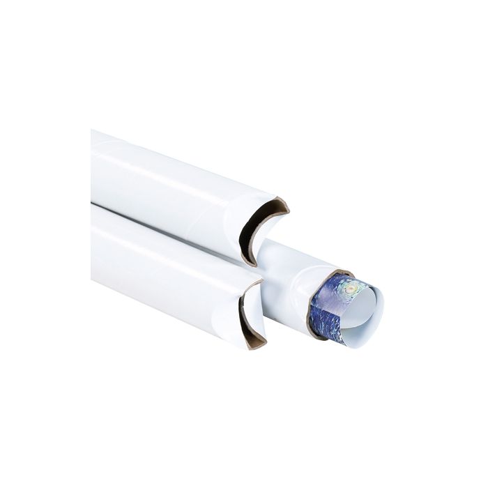 2" x 24" White Crimped End Mailing Tubes