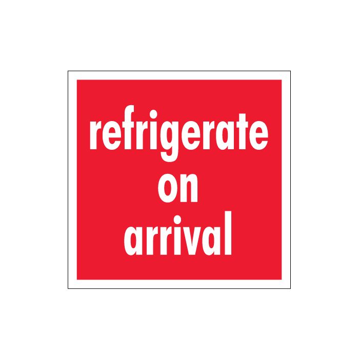 4" x 4" - "Refrigerate On Arrival" Labels